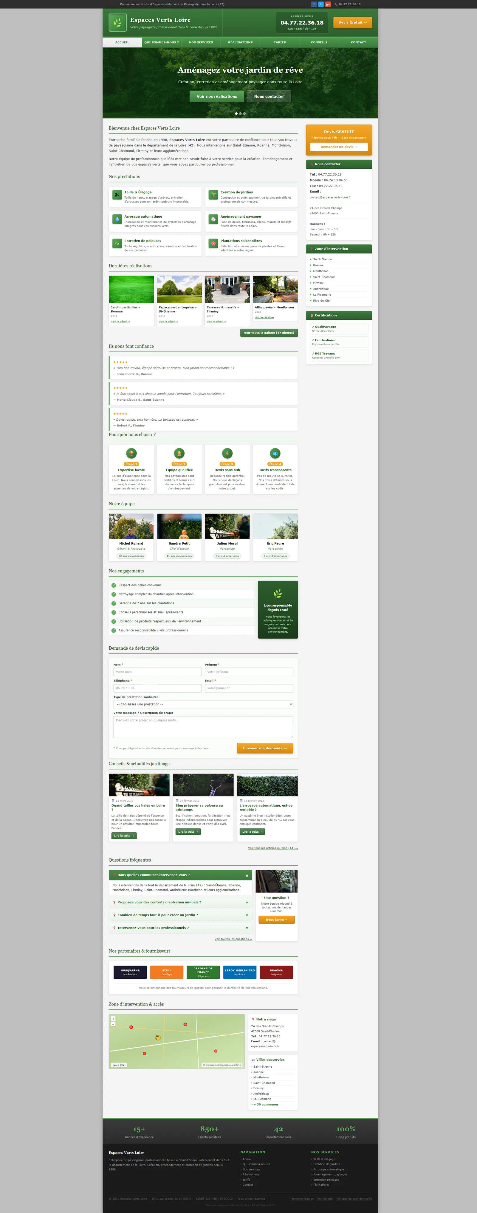 Exemple de site internet au design obsolète